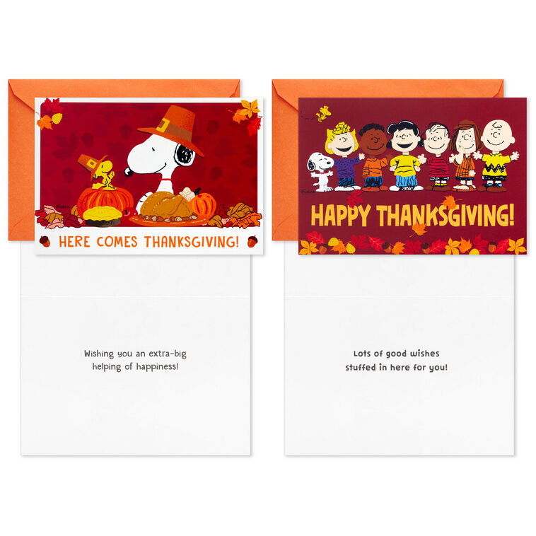 Hallmark Peanuts® Good Wishes Boxed Thanksgiving Cards Assortment Pack Of 16