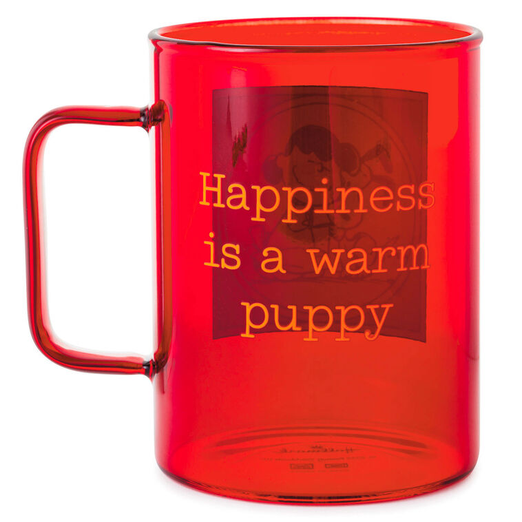 Hallmark Peanuts® Happiness Is A Warm Puppy Glass Mug 20 Oz