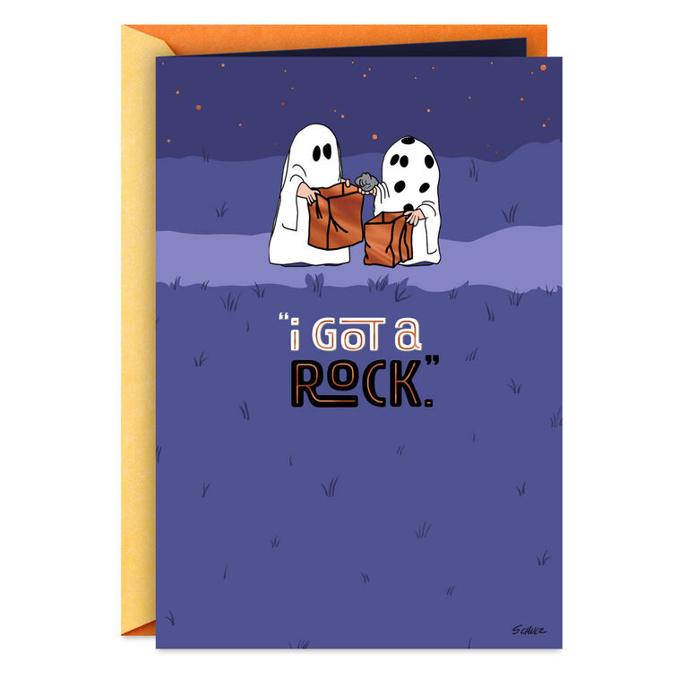 hallmark Peanuts® I Got a Rock Funny Halloween Card