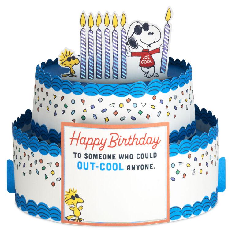 Hallmark Peanuts® Joe Cool Snoopy Cake 3D Pop-Up Birthday Card