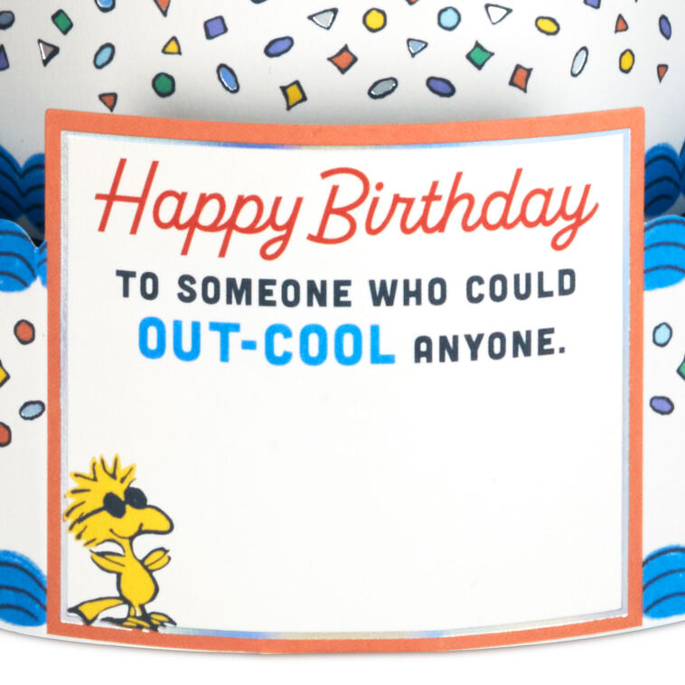 Hallmark Peanuts® Joe Cool Snoopy Cake 3D Pop-Up Birthday Card