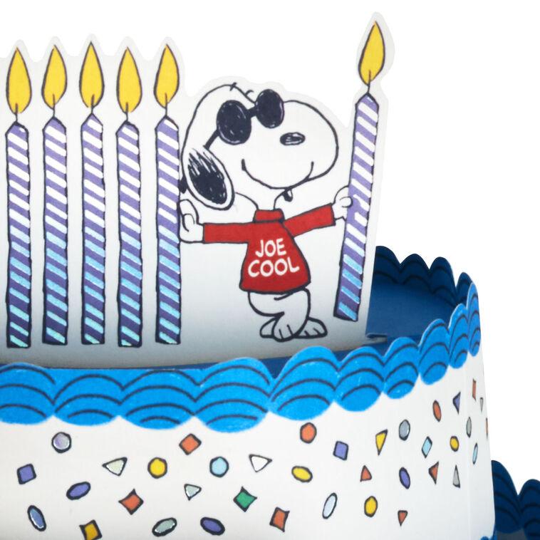 Hallmark Peanuts® Joe Cool Snoopy Cake 3D Pop-Up Birthday Card