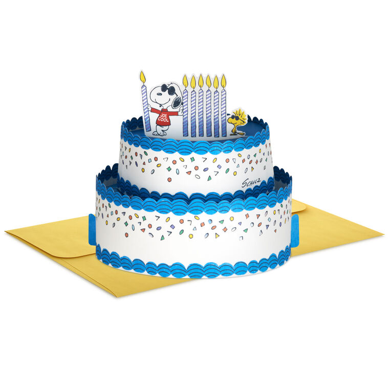hallmark Peanuts® Joe Cool Snoopy Cake 3D Pop-Up Birthday Card
