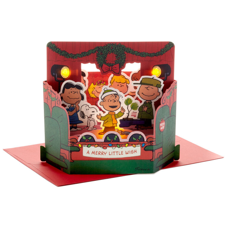 hallmark Peanuts® Merry Little Wish 3D Pop-Up Christmas Card With Sound and Light