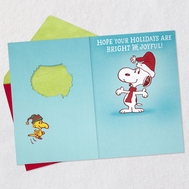 Hallmark Peanuts® Snoopy And Woodstock Bright And Joyful Musical Christmas Card With Light