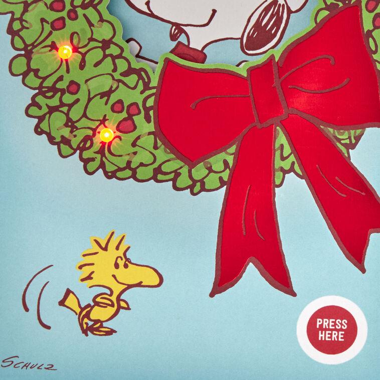 Hallmark Peanuts® Snoopy And Woodstock Bright And Joyful Musical Christmas Card With Light