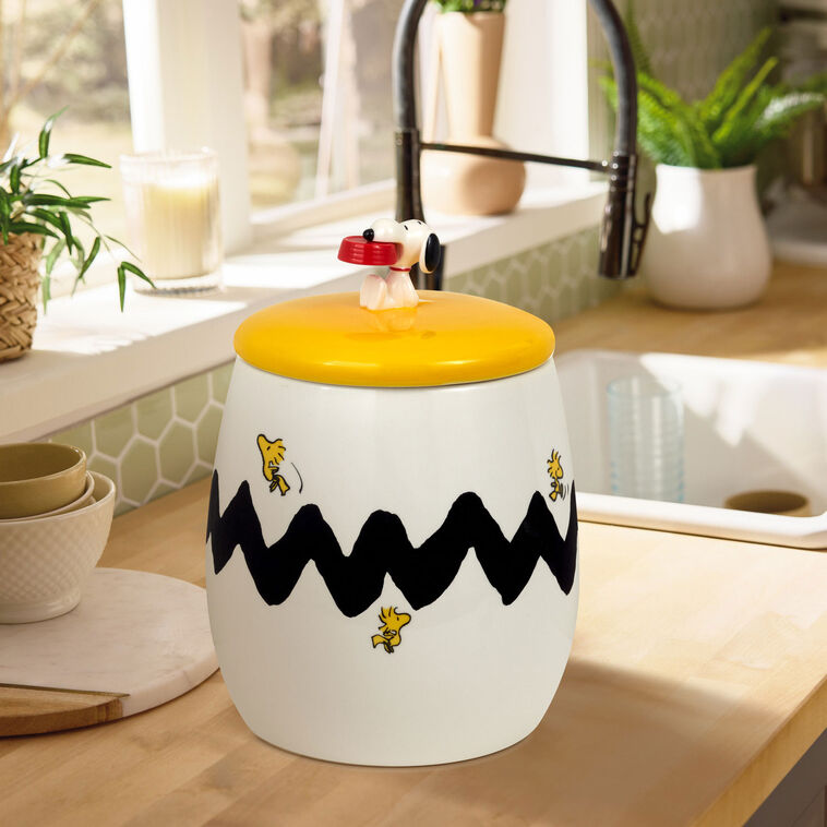 Hallmark Peanuts® Snoopy And Woodstock Cookie Jar With Sound 10"