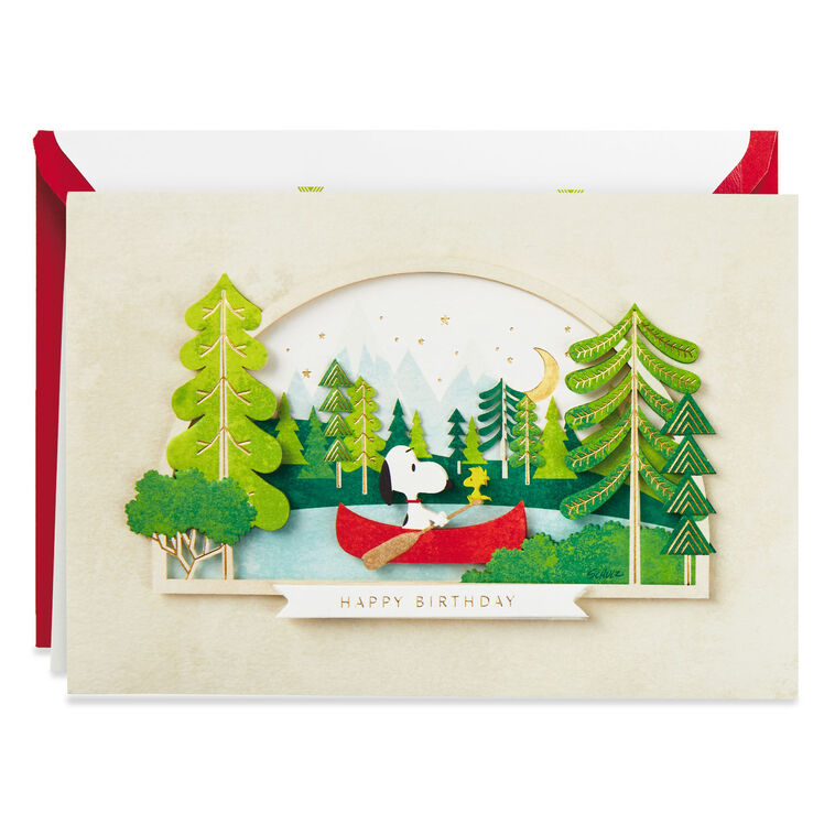 hallmark Peanuts® Snoopy and Woodstock Happy All Day Through Birthday Card