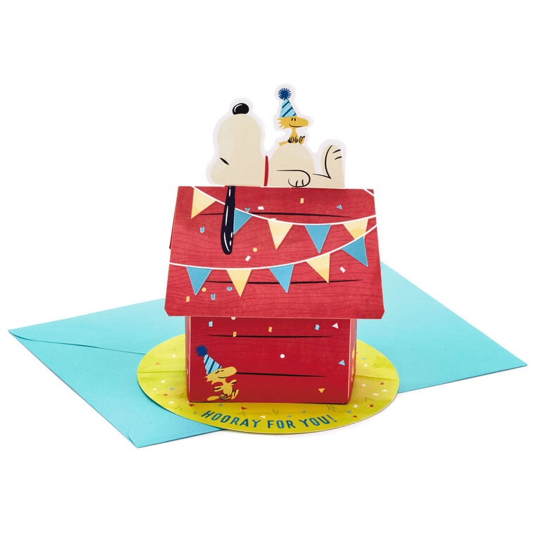 hallmark Peanuts® Snoopy and Woodstock Hooray 3D Pop-Up Card