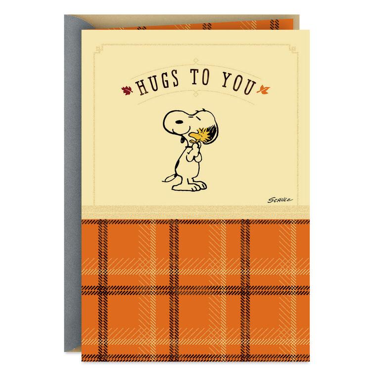 hallmark Peanuts® Snoopy and Woodstock Hugs to You Thanksgiving Card