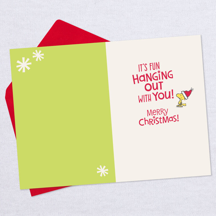 Hallmark Peanuts® Snoopy And Woodstock In Stockings Funny Christmas Card