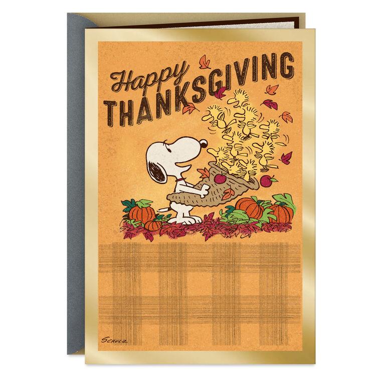 hallmark Peanuts® Snoopy and Woodstock Lots of Love Thanksgiving Card