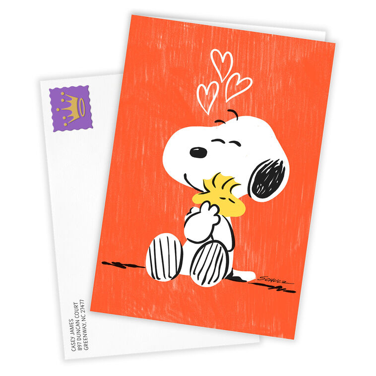 Hallmark Peanuts® Snoopy And Woodstock Sharing A Hug Custom Card