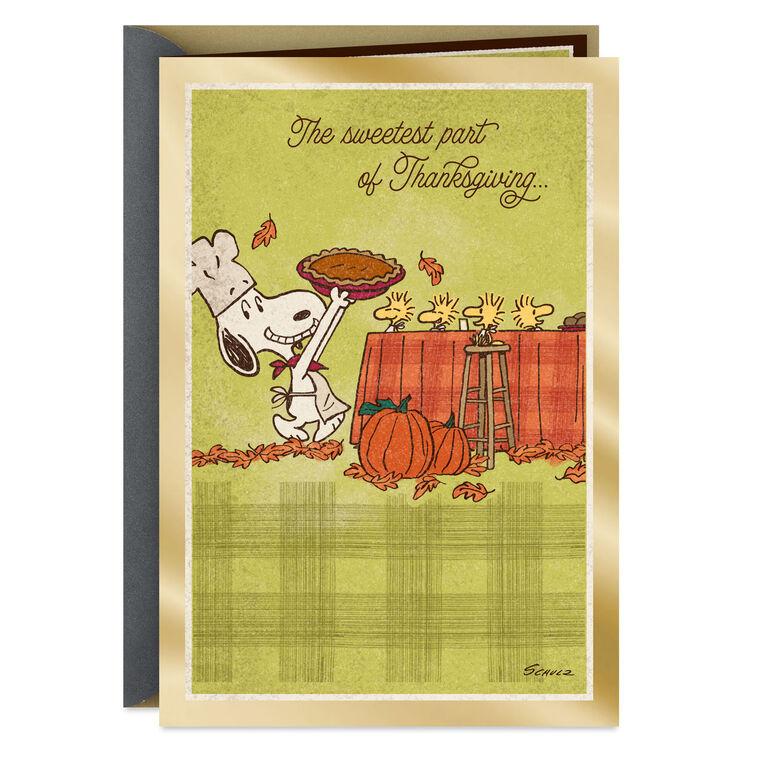 hallmark Peanuts® Snoopy and Woodstock Sharing the Love Thanksgiving Card
