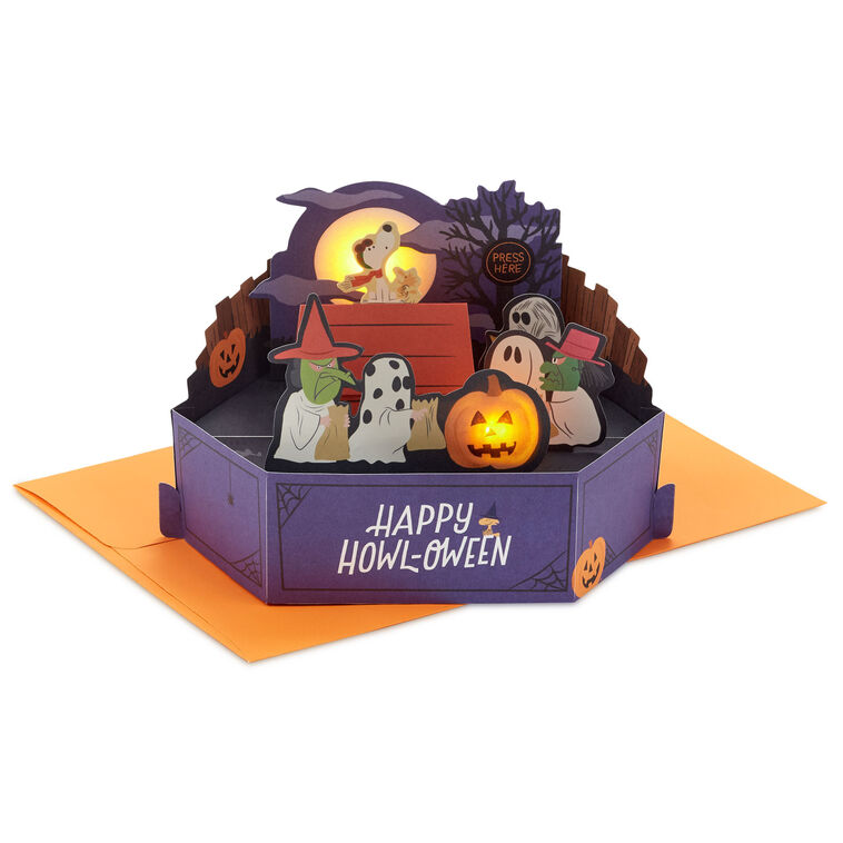 hallmark Peanuts® Snoopy Happy Howl-oween Musical 3D Pop-Up Halloween Card With Light