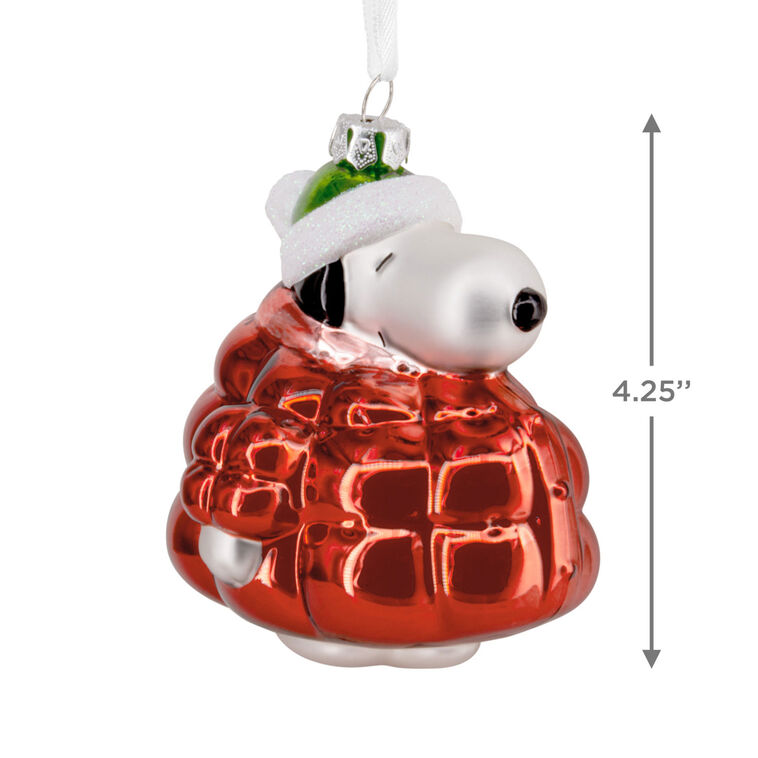 Hallmark Peanuts® Snoopy In Puffer Coat Glass Hallmark Ornament