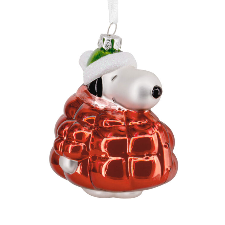 hallmark Peanuts® Snoopy in Puffer Coat Glass Hallmark Ornament