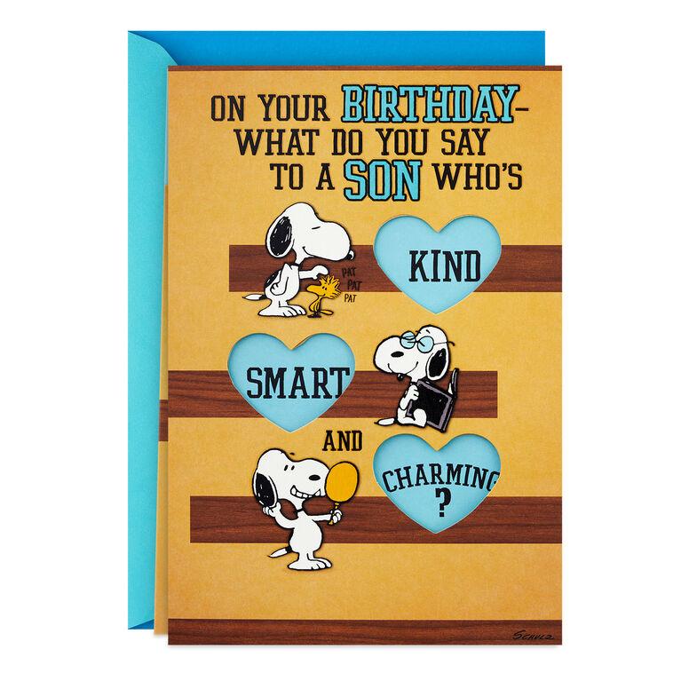 hallmark Peanuts® Snoopy Kind Smart and Charming Birthday Card for Son