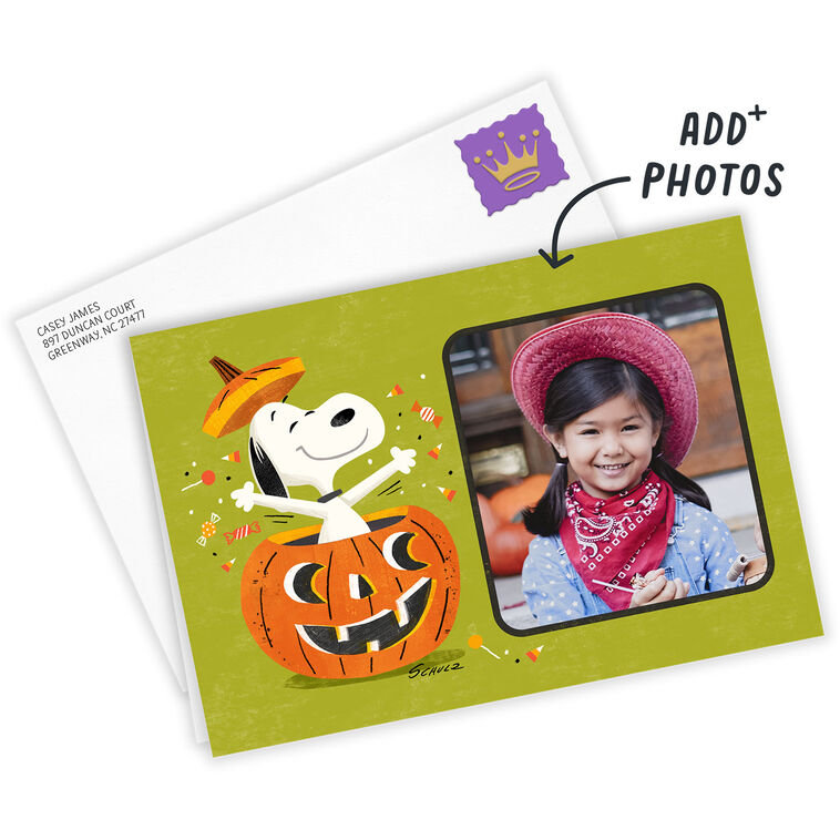 Hallmark Peanuts® Snoopy Pumpkin Custom Halloween Card