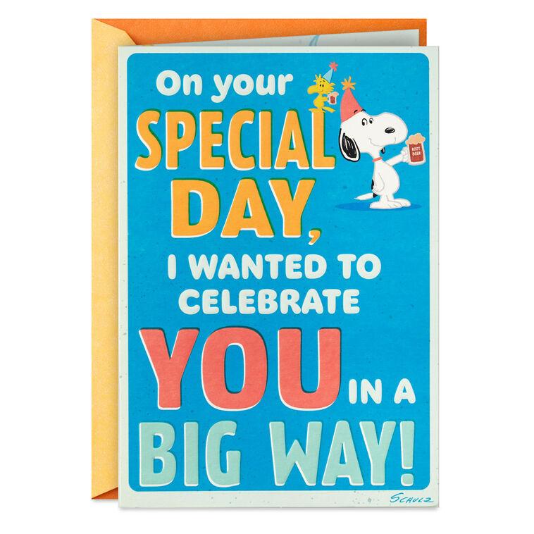 hallmark Peanuts Snoopy and Woodstock Burpday Banner Funny Birthday Card