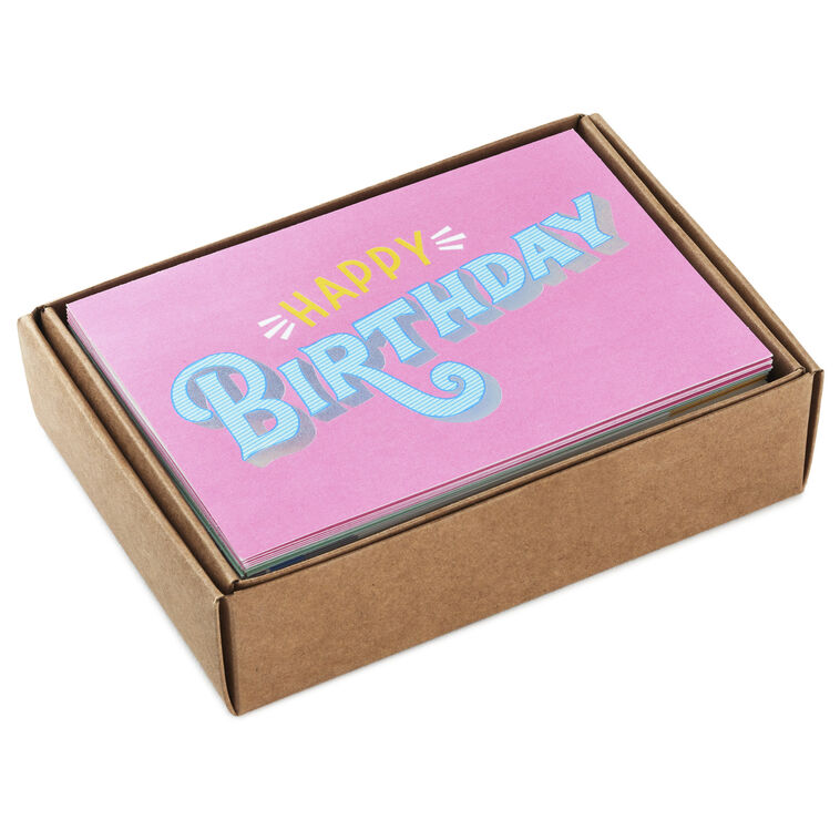 Hallmark Peppy Pastels Assorted Birthday Cards Box Of 36