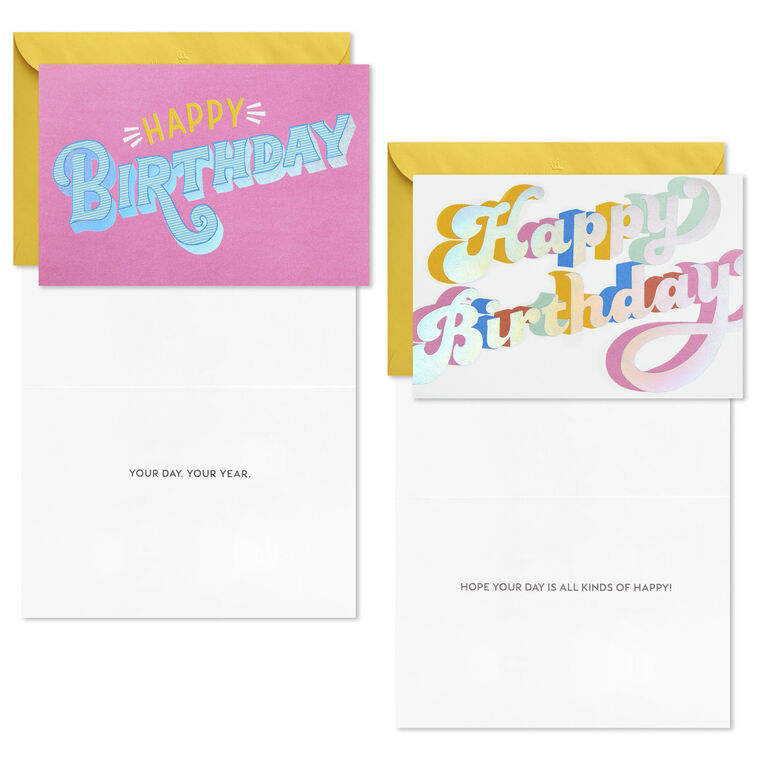 Hallmark Peppy Pastels Assorted Birthday Cards Box Of 36
