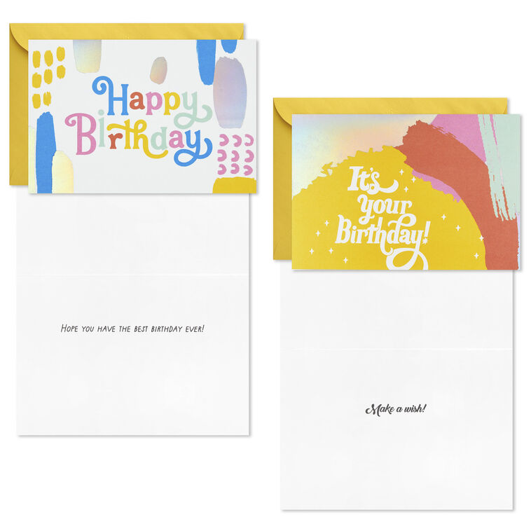 Hallmark Peppy Pastels Assorted Birthday Cards Box Of 36