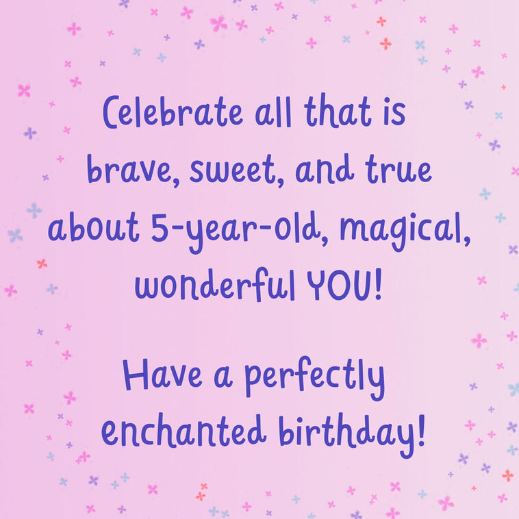 Hallmark Perfectly Enchanted Pink Unicorn 5th Birthday Card