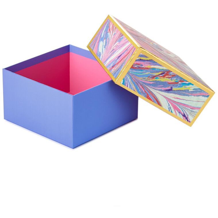 Hallmark Periwinkle Marbled Medium Square Gift Box 7"