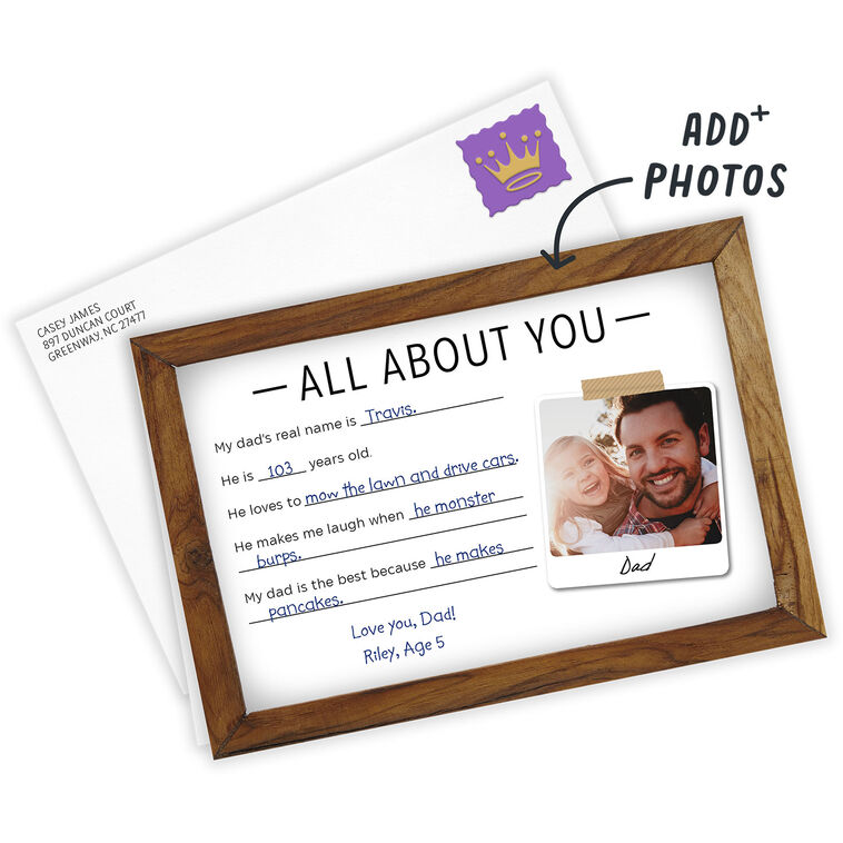 Hallmark Personalized All About Dad Fun List Love Photo Card