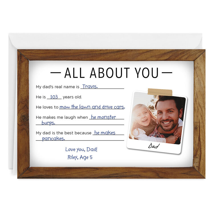 hallmark Personalized All About Dad Fun List Love Photo Card