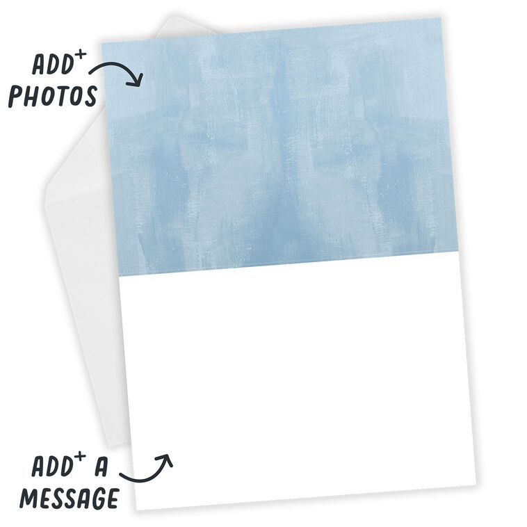 Hallmark Personalized Born To Be Loved Blue New Baby Photo Card