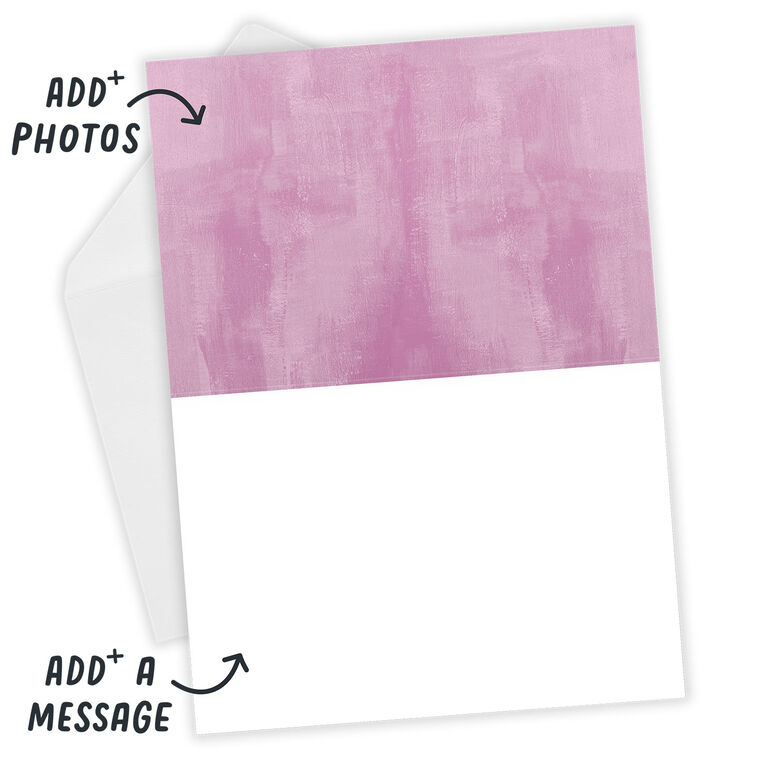 Hallmark Personalized Born To Be Loved Pink New Baby Photo Card
