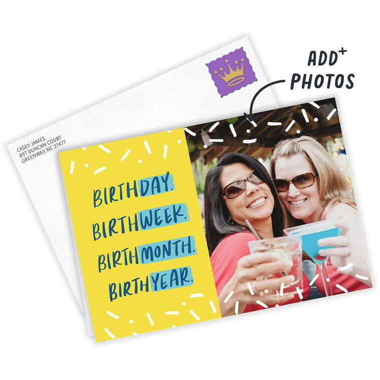 Hallmark Personalized Celebration Confetti Birthday Photo Card