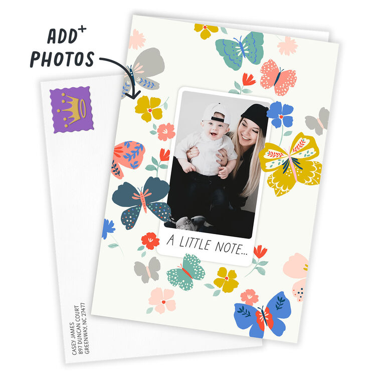 Hallmark Personalized Colorful Butterflies Photo Card