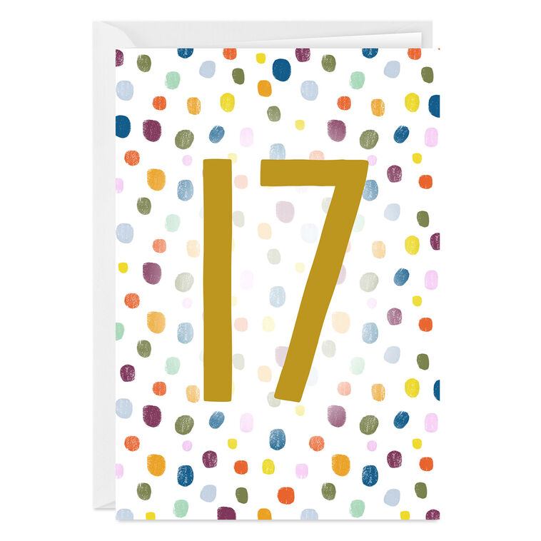 hallmark Personalized Colorful Confetti Number Milestone Card