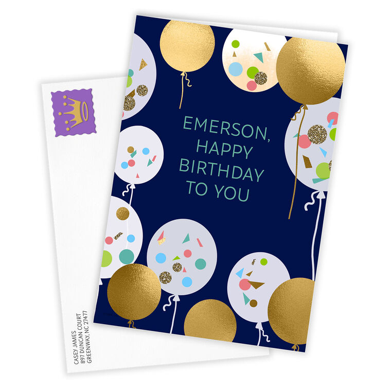 Hallmark Personalized Confetti Balloons Celebration Card