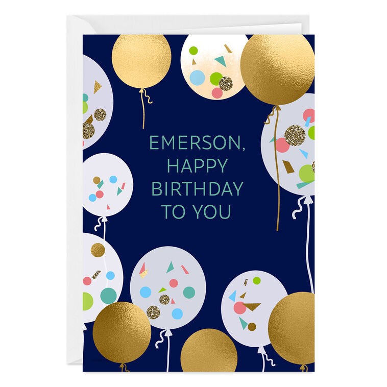 hallmark Personalized Confetti Balloons Celebration Card