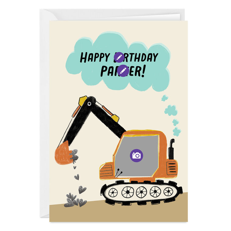 Hallmark Personalized Construction Theme Photo Card For Kid