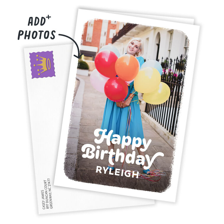 Hallmark Personalized Full Photo Birthday Photo Card 5x7 Vertical
