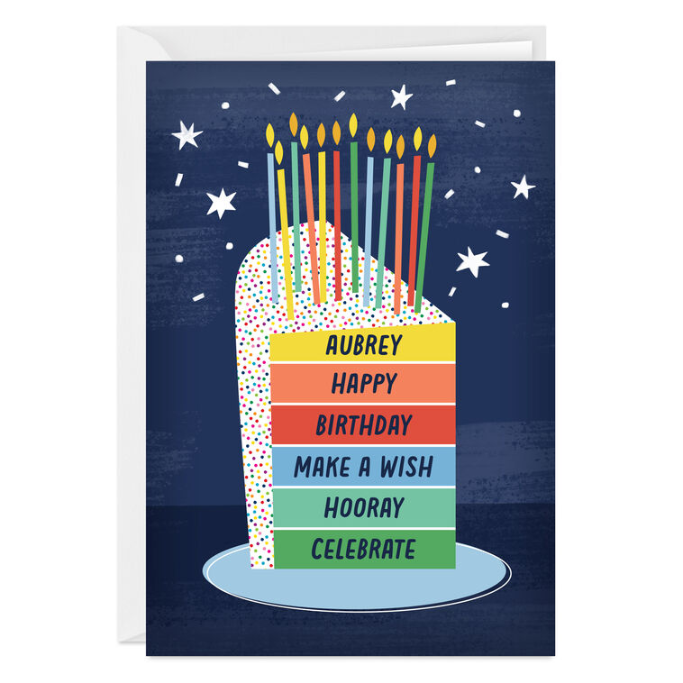 hallmark Personalized Fun and Colorful Cake Birthday Card