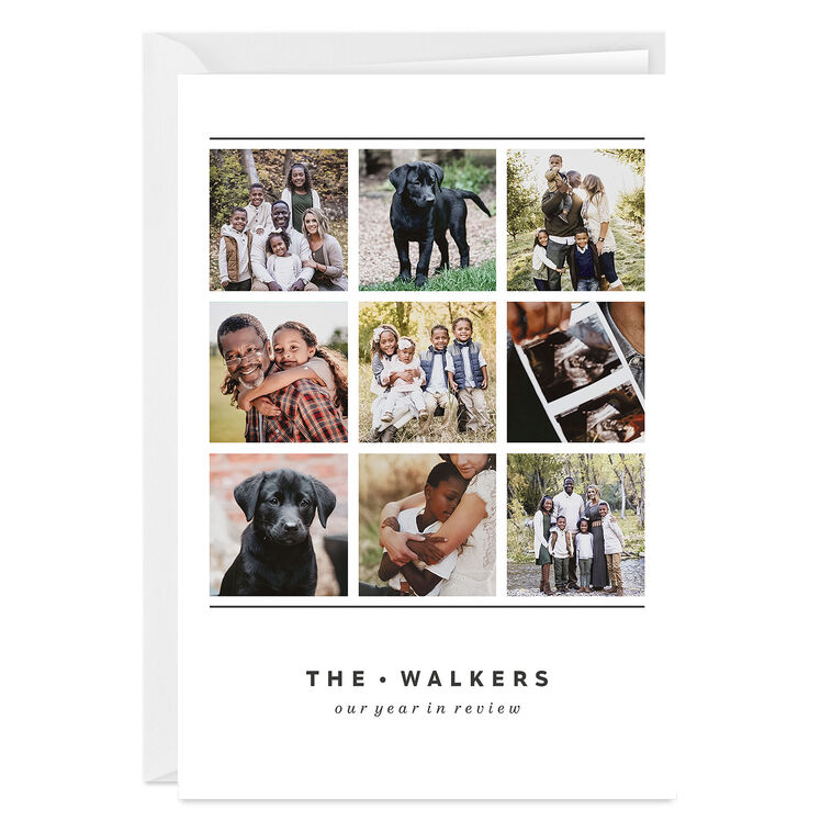 hallmark Personalized Lines on White Photo Collage Photo Card