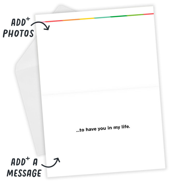 Hallmark Personalized Lucky Me Rainbow Stripes Photo Card