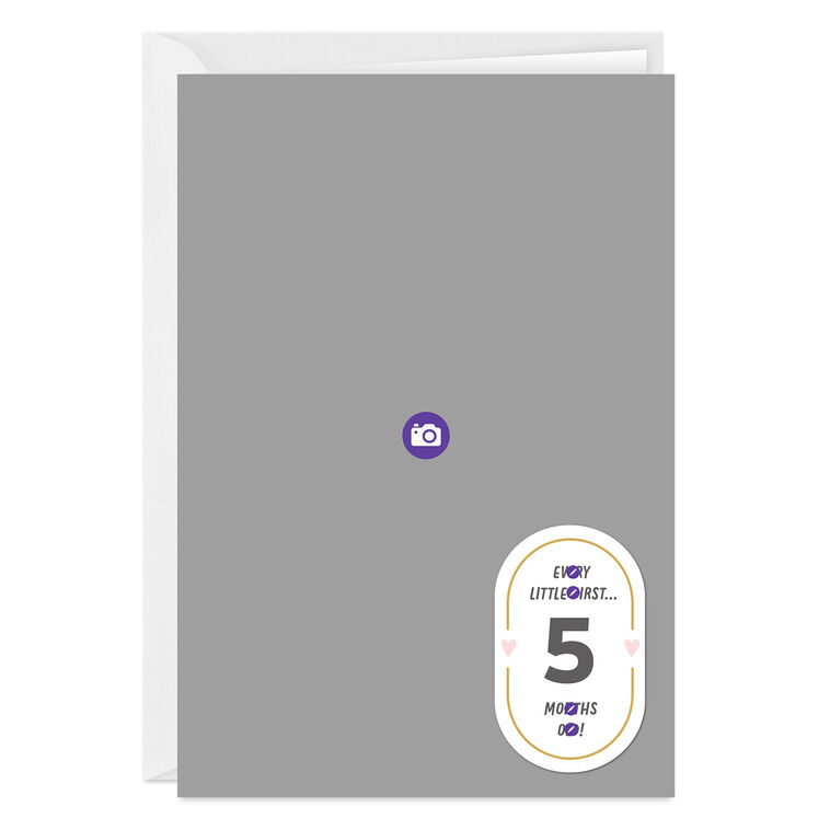 Hallmark Personalized Milestone Badge With Hearts Photo Card