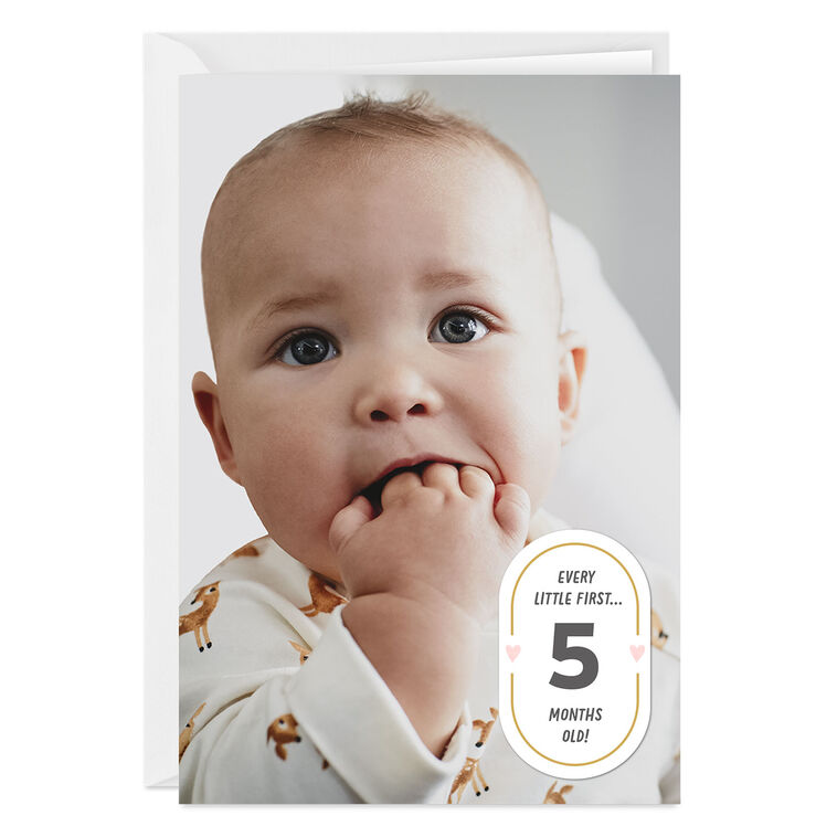 hallmark Personalized Milestone Badge with Hearts Photo Card