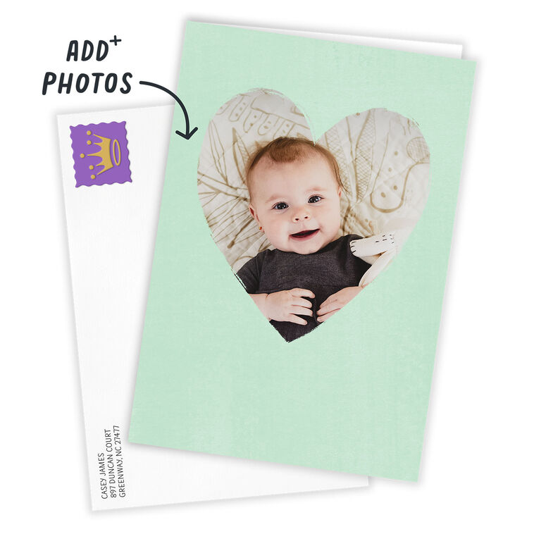 Hallmark Personalized Mint Green Heart Frame Photo Card