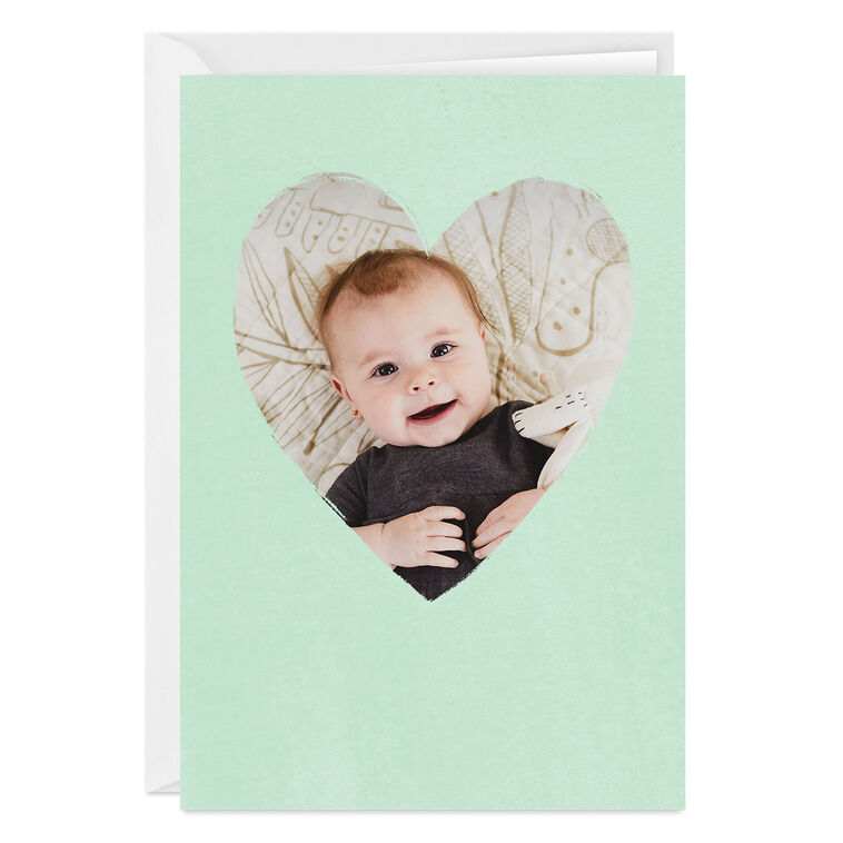hallmark Personalized Mint Green Heart Frame Photo Card