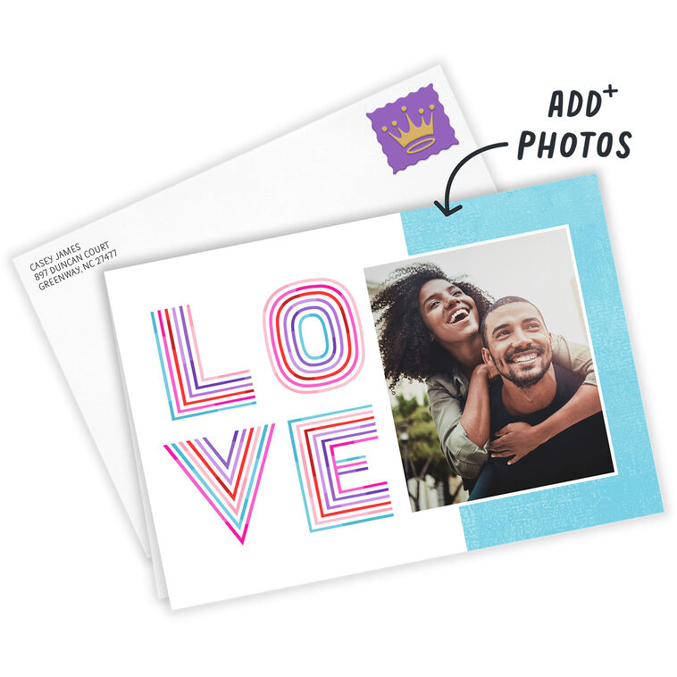 Hallmark Personalized Rainbow Lettering Love Photo Card