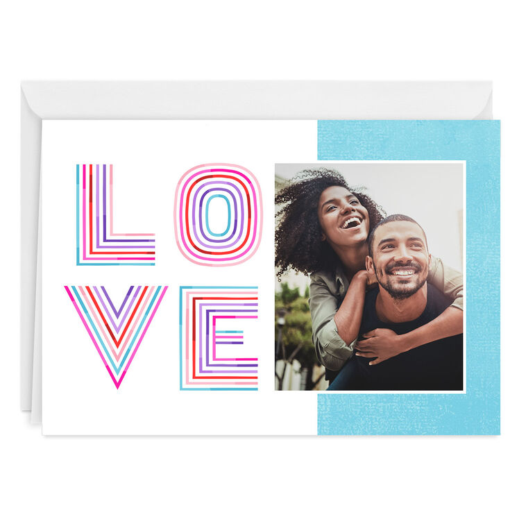 hallmark Personalized Rainbow Lettering Love Photo Card