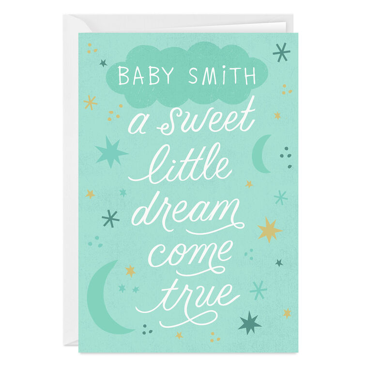 hallmark Personalized Sweet Little Dream New Baby Card